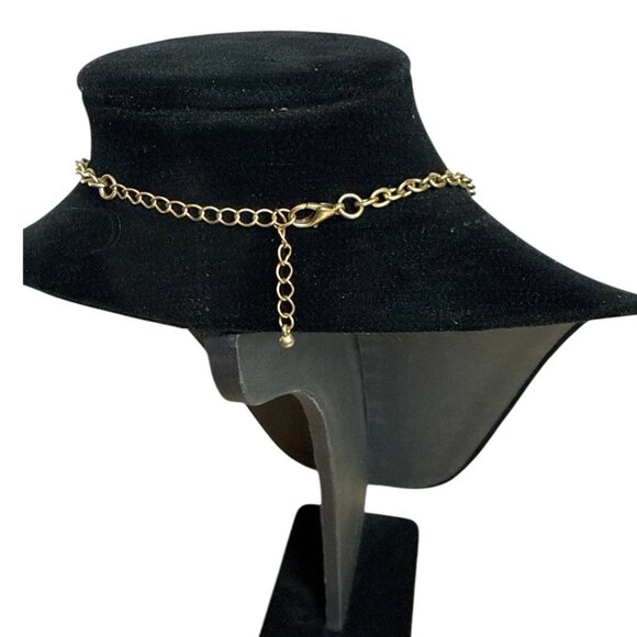 Floral Statement Bib Necklace Gold Tone Rhinestone Crystal Cluster Unbranded - Picture 3 of 5